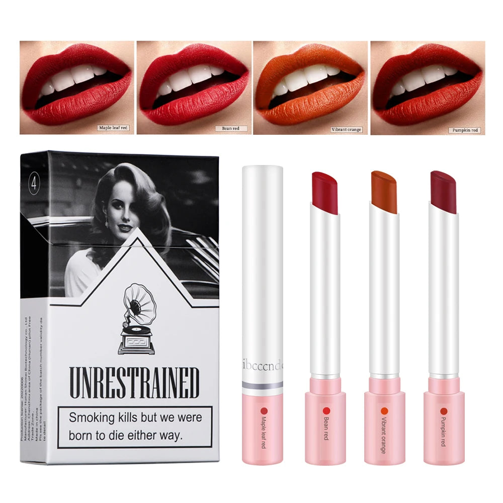 ibcccndc 4-Pc Matte Lipstick Set – Waterproof Long-Lasting Lip Glaze
