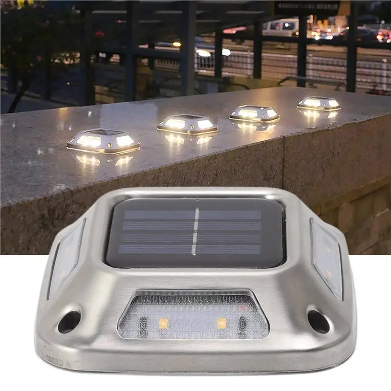 2-Pack LED Solar Ground Lights – Waterproof Outdoor Garden Lamps