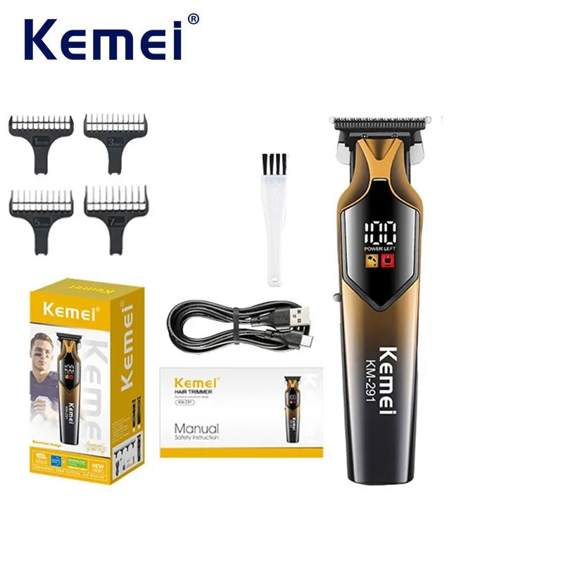 Kemei KM-291 Cordless Hair Clipper & Beard Trimmer USB-C