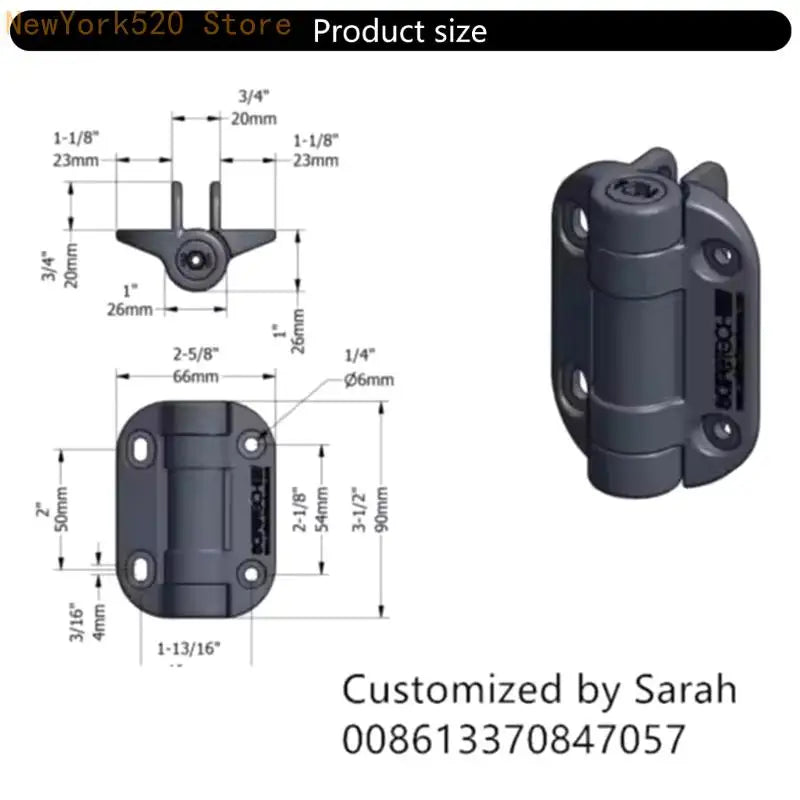 2-Pack Heavy Duty Adjustable Nylon Spring Hinges w/ Damper