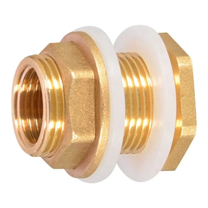 6-Set Solid Brass Bulkhead Fitting 1/2" Female x 3/4" Male