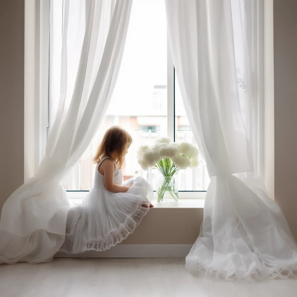 White Sheer Voile Curtain Panel – Chiffon Window Drape