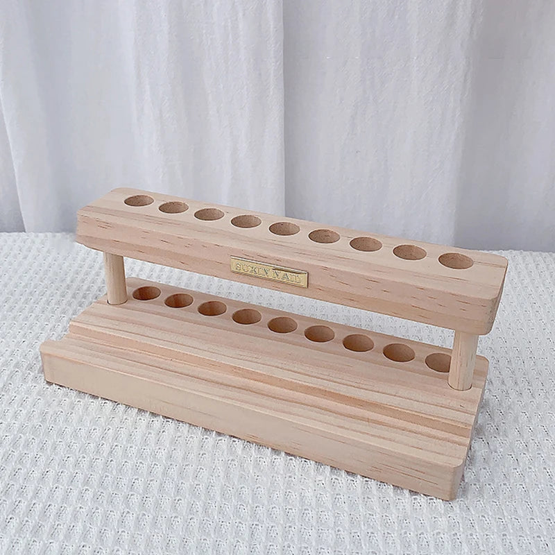 Wood Nail Art Pen Holder & Desk Organizer with Phone Stand
