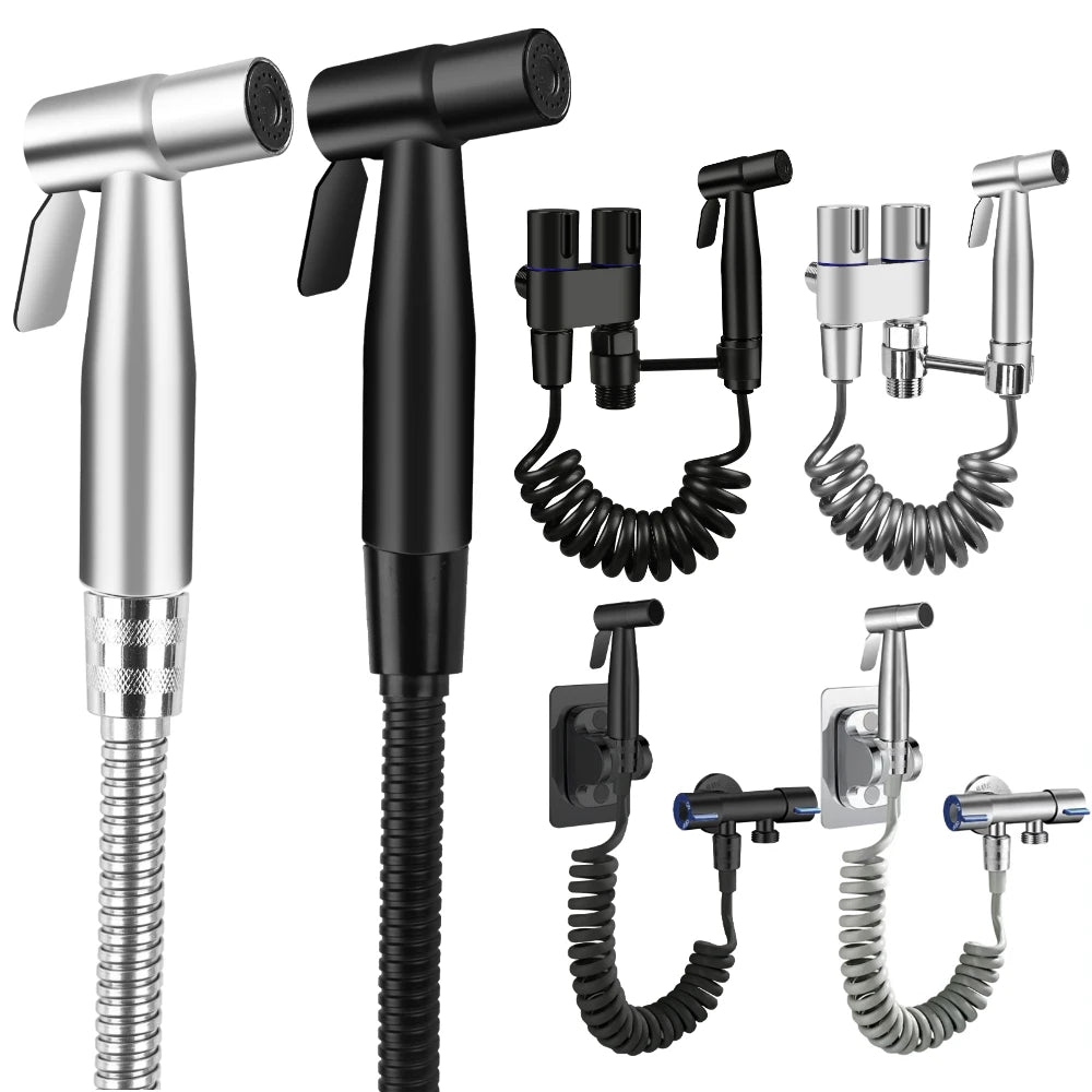 Stainless Steel Handheld Bidet Sprayer Set – Wall Mount