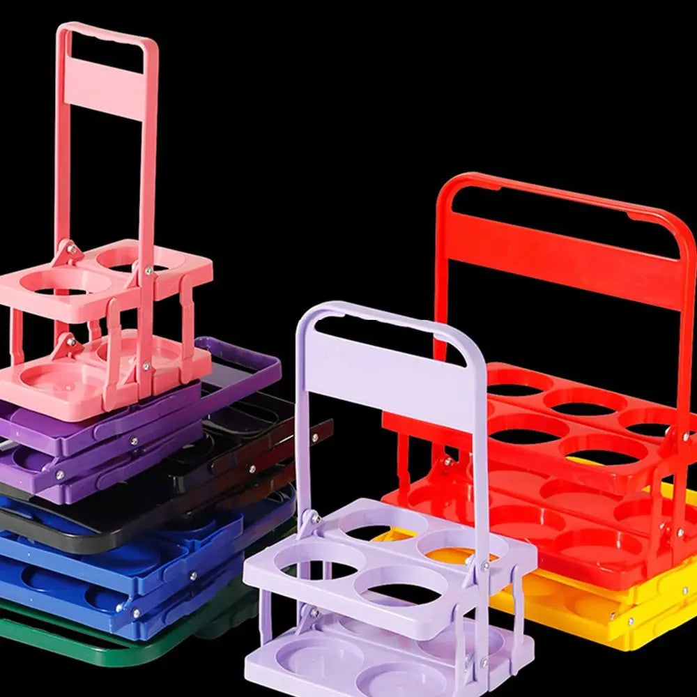 Foldable Beer Bottle Carrier 6-Slot Reusable Plastic Drink Holder