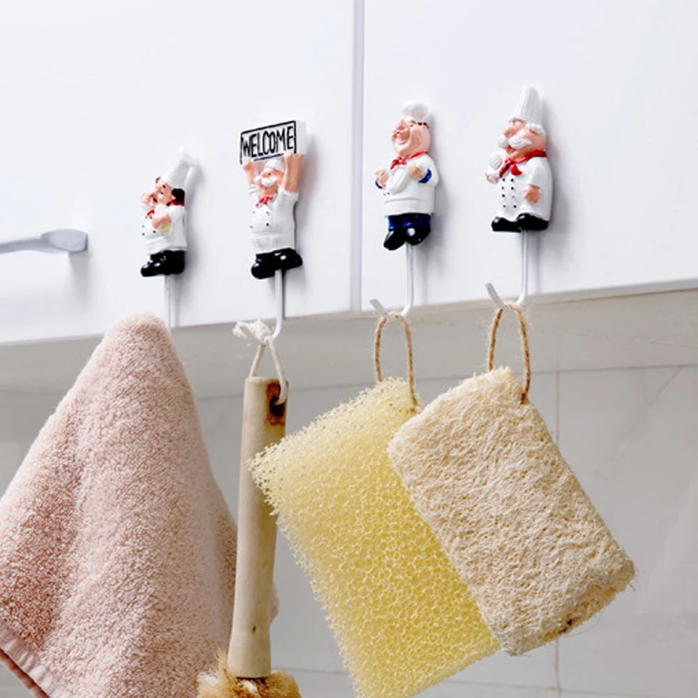 Cartoon Self-Adhesive Wall Hooks – Kitchen, Bath & Coat Hanger