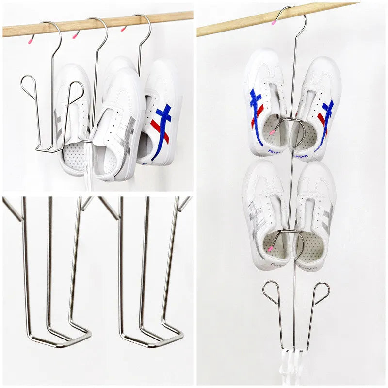 Stainless Steel Hanging Shoe Dryer Hook – Stackable Organizer