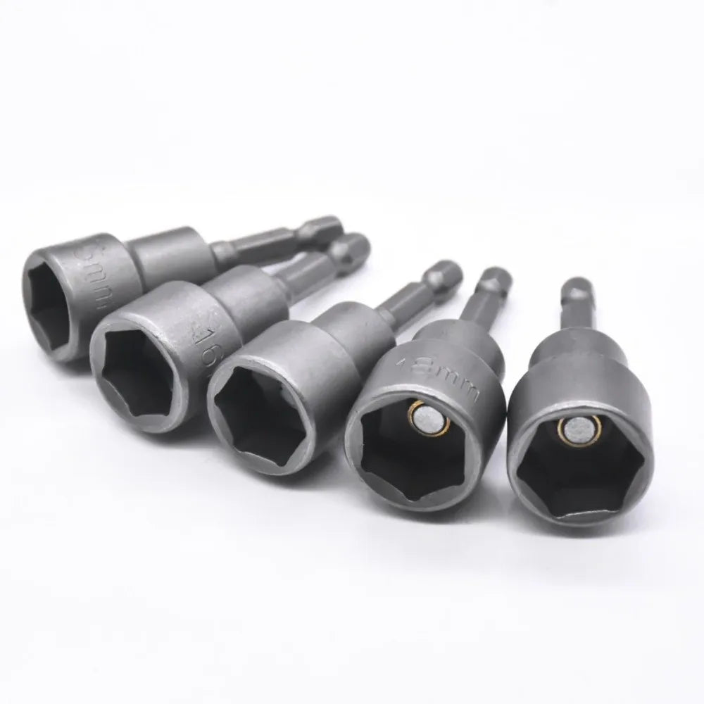 Magnetic Impact Socket Set 6–19mm | 1/4" Hex Shank Driver