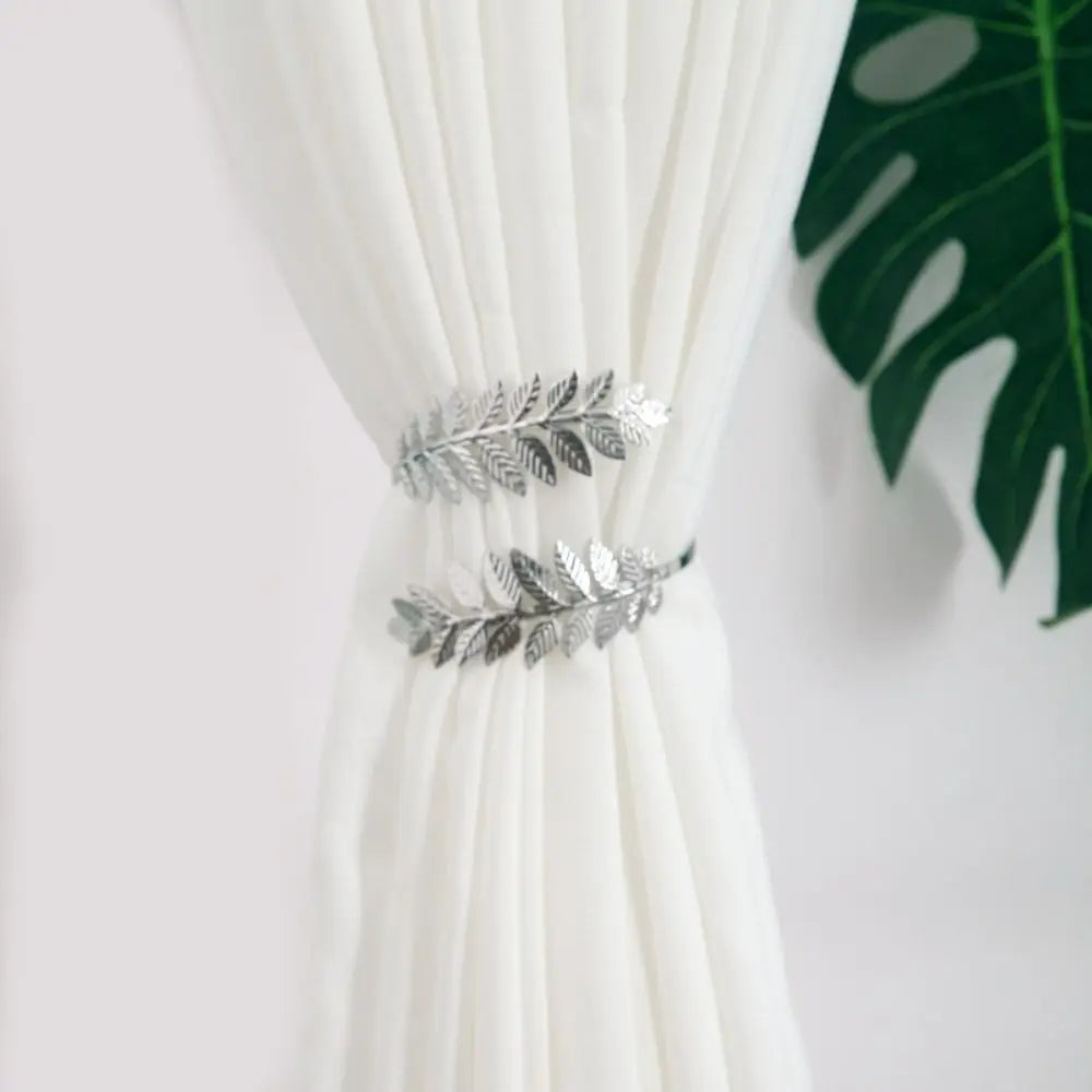Leaf Shape Metal Curtain Tiebacks – Vintage Adjustable Clip