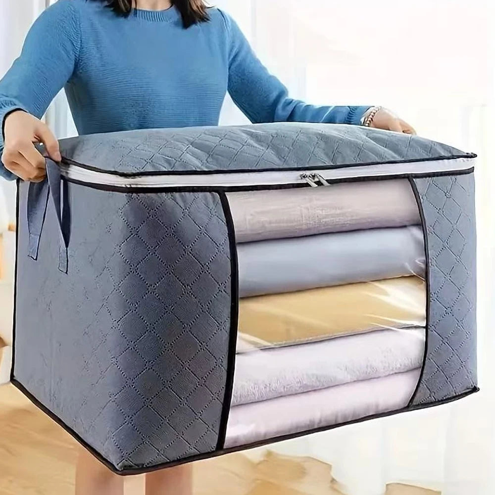 Foldable Large Capacity Quilt & Clothes Storage Bag with Handles
