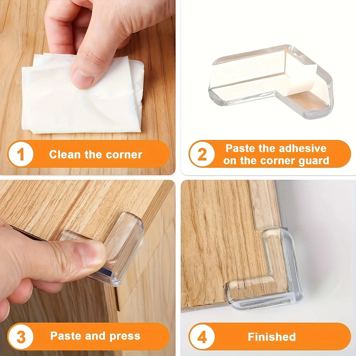 Transparent Silicone Corner Protectors – Edge Guards 4/8/12pc