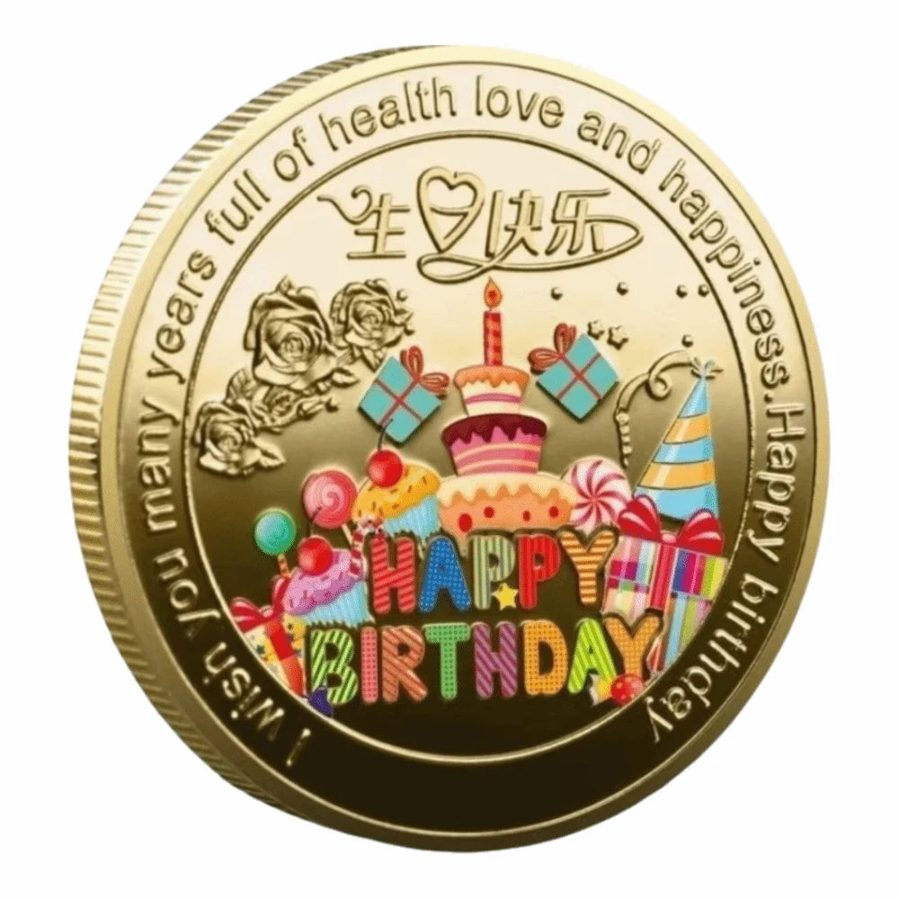 Happy Birthday Commemorative Coin – Color Lucky Souvenir Gift