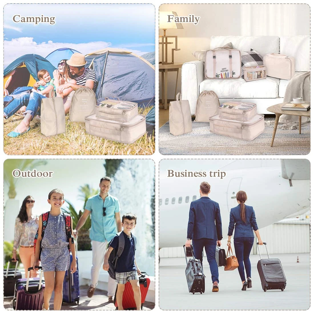 8-Piece Travel Packing Cubes Set – Suitcase Organizer Bags
