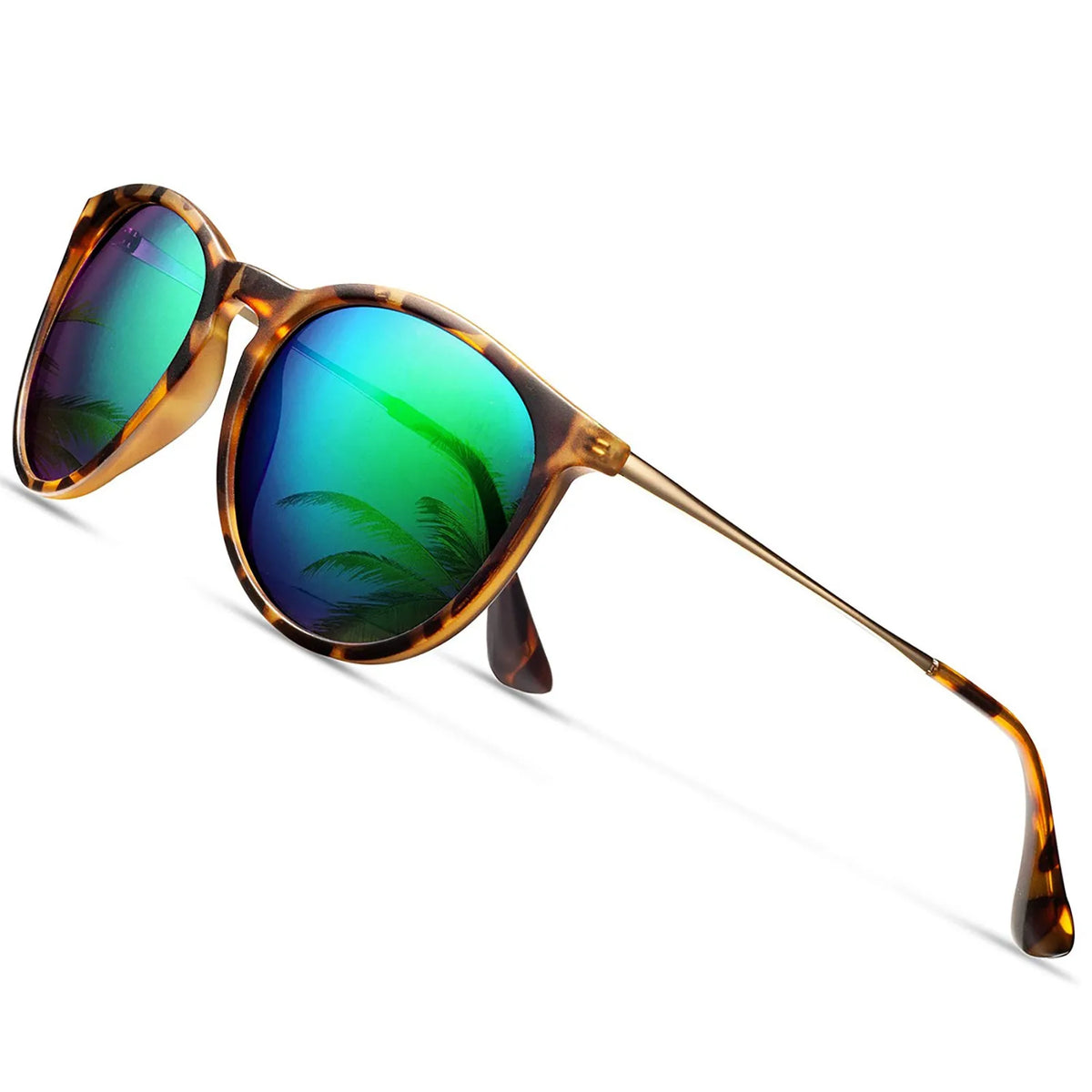 Tortoiseshell Polarized Sunglasses Retro Round UV400 Women Men