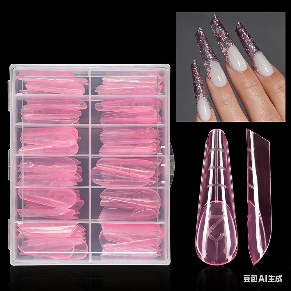 120pcs French Acrylic Nail Extension Mold Full Cover Press On Kit
