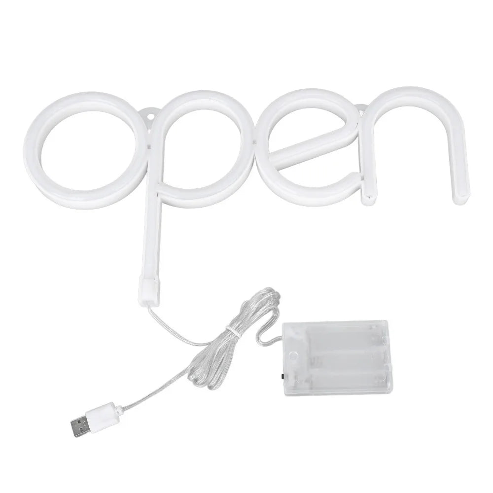 RGB LED Neon Open Sign – USB & Battery Wall Mountable Light
