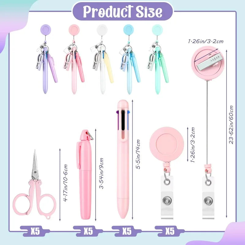Nurse Pen Set – Badge Clip, Pen, Highlighter & Folding Scissors