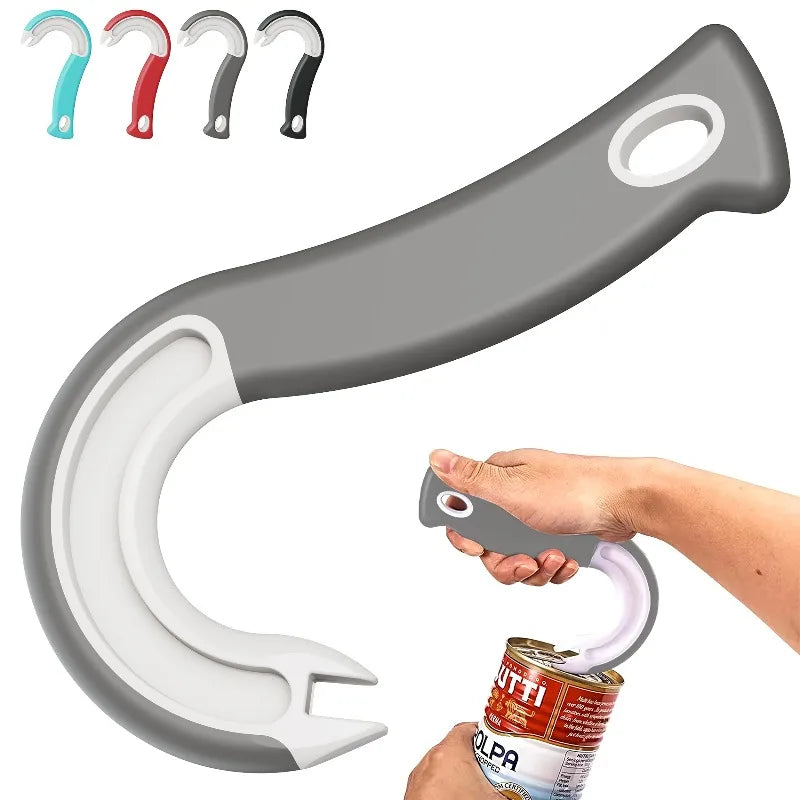 Easy-Grip Hook Can Opener – Stainless Steel & Plastic