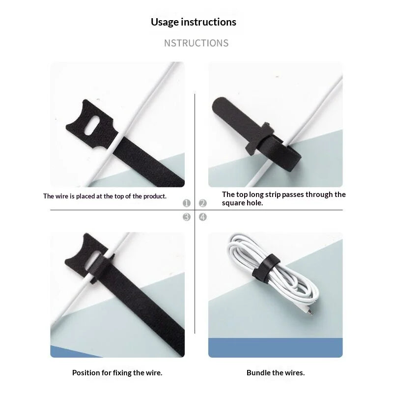 Multicolor Reusable Hook Loop Cable Ties | Wire Organizer