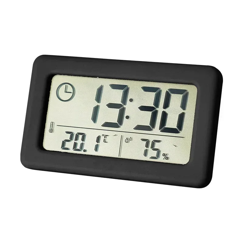 Mini Digital Clock Thermometer Hygrometer 12/24H Table & Wall