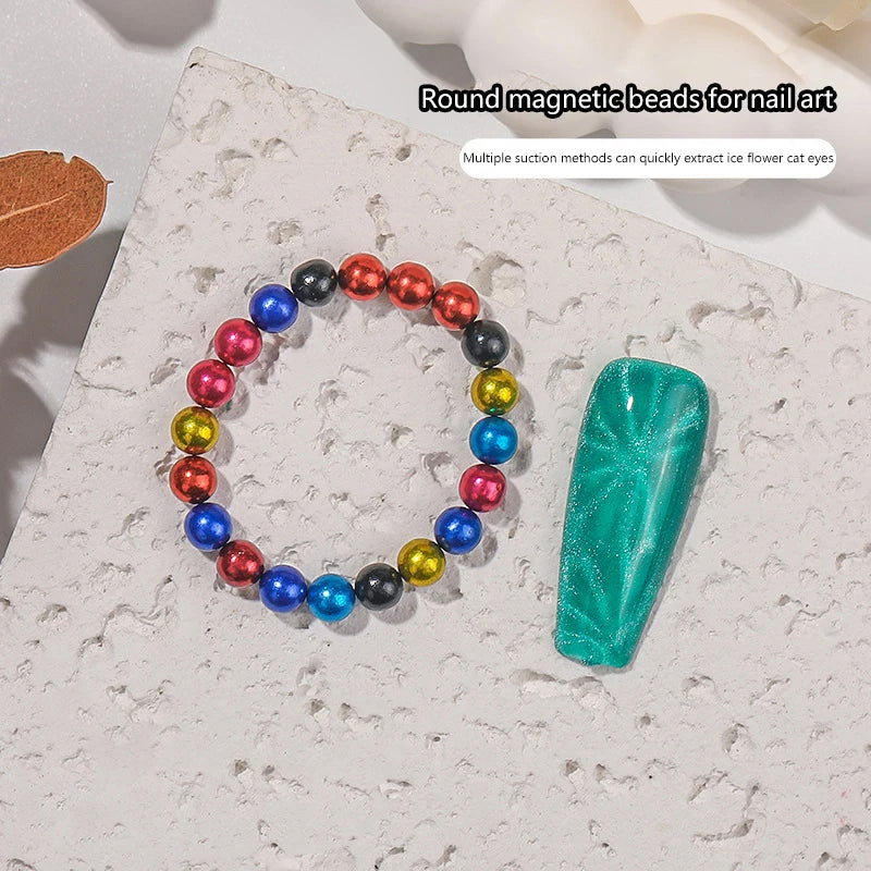 20pc Multicolor Cat Eye Nail Art Magnet Bead Tool Set