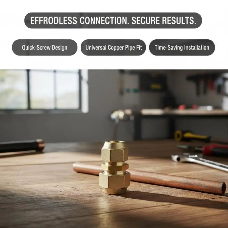 45° Brass Flare Pipe Fitting Coupling with Nut – 1/4" to 3/4"