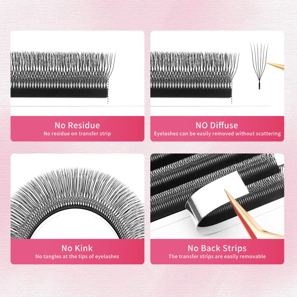 XIUSUZAKI 6D U-Shape Premade Volume Fan Lash Extensions