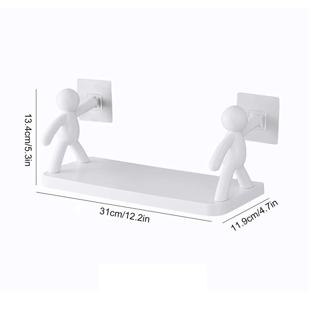 Wall Mounted Plastic Storage Shelf – Kitchen & Bathroom Rack