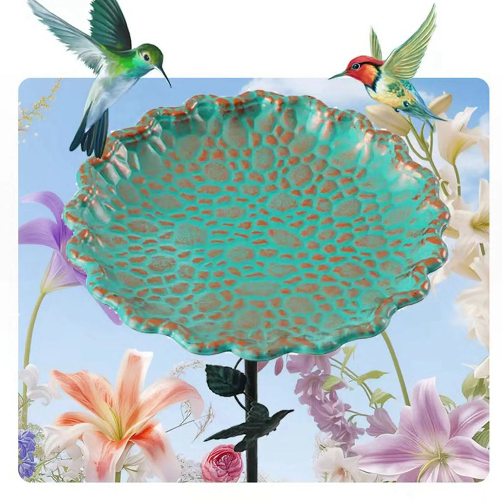 Garden Bird Bath & Hummingbird Feeder – 2-Piece Bonsai Set