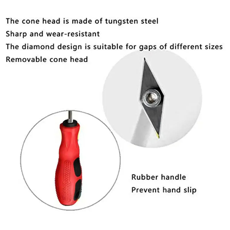 4-Piece Grouting Removal Tool Set – Tile Seam Scraper Kit