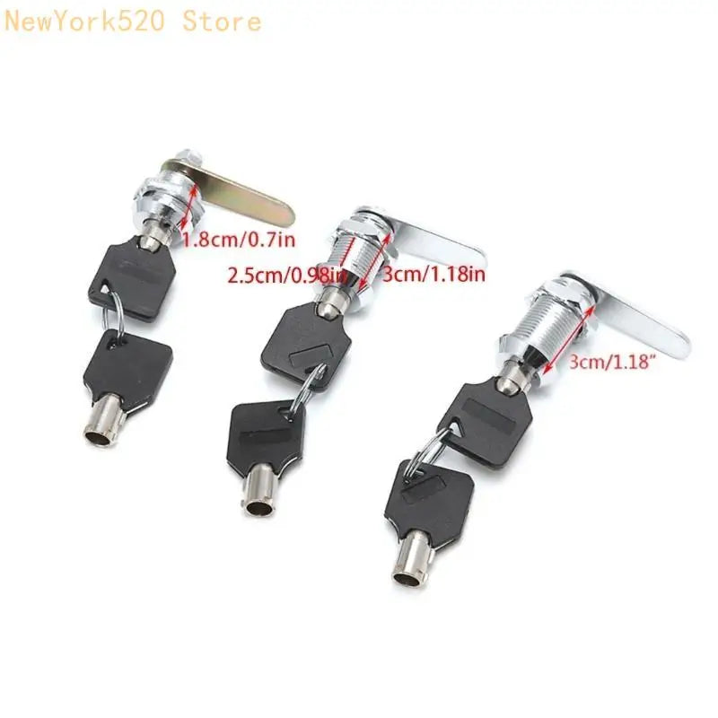 Zinc Alloy Drawer Cabinet Lock with 2 Keys – 16–30mm