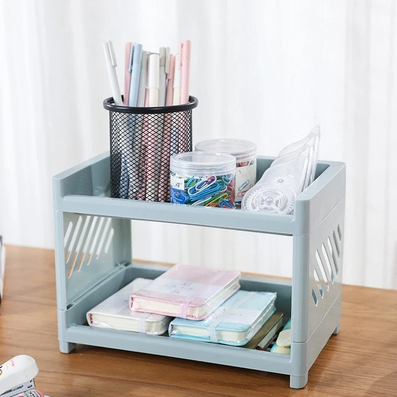 Double Layer Desktop Storage Shelf Organizer | Office & Bath