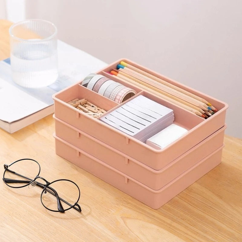 Desktop Drawer Organizer – Divided Compartments Plastic Box
