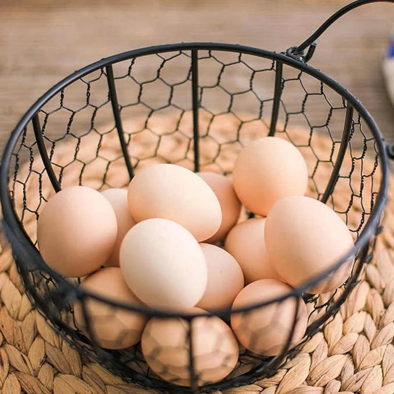 Metal Wire Egg Basket – Farm-Style Kitchen Counter Storage