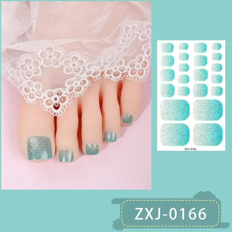 Glitter Self-Adhesive Toe Nail Wraps – Full Cover Shiny Decals