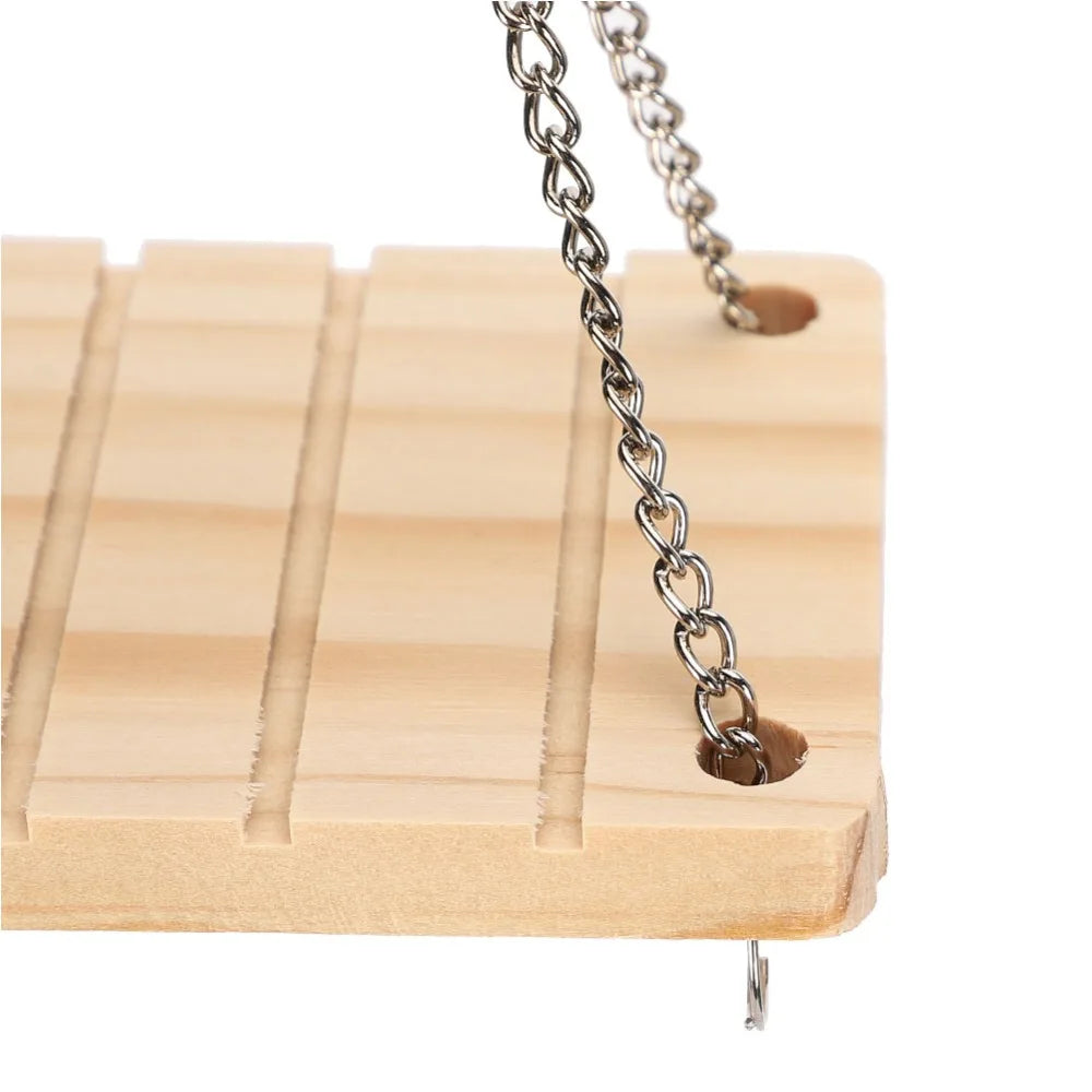 Wooden Hamster Swing Hanging Bed – Small Pet Cage Toy