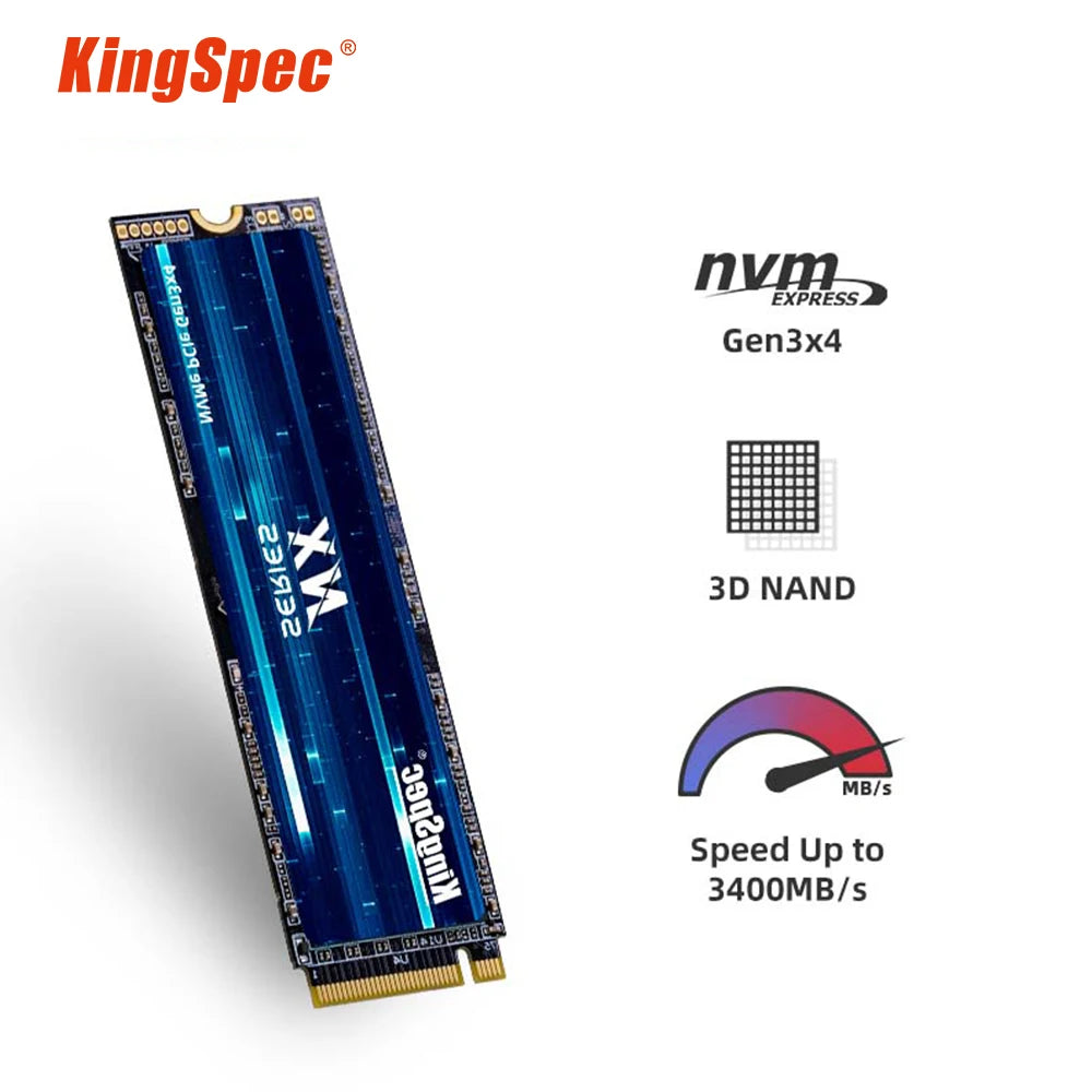 KingSpec M.2 NVMe SSD 256GB–2TB PCIe 3.0 2280 Internal Drive