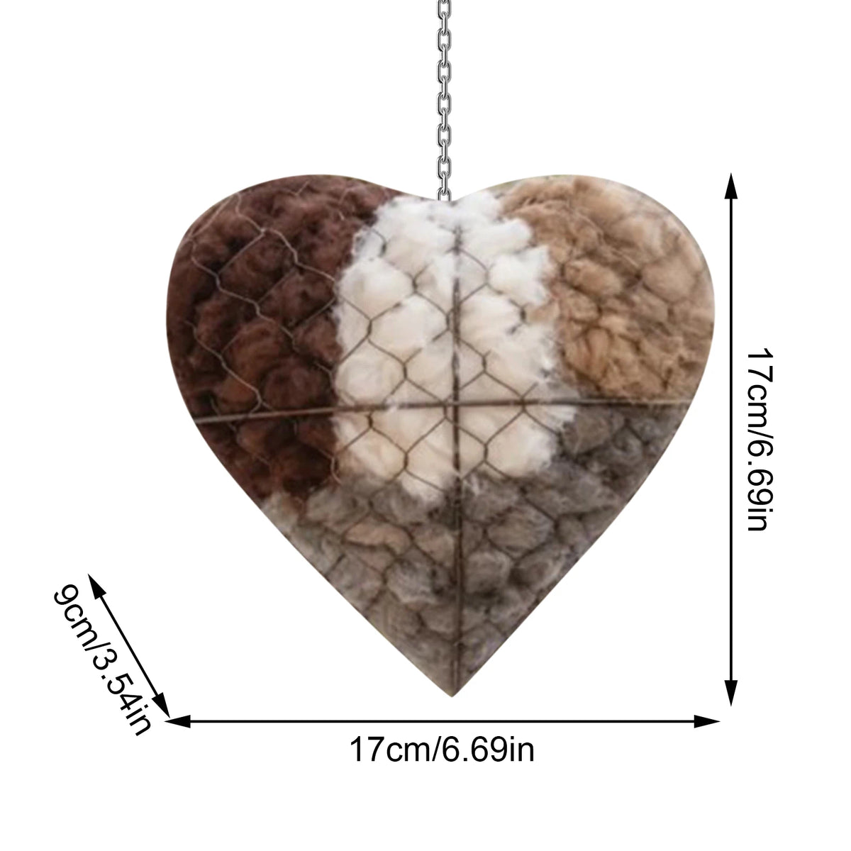 Handmade Heart Bird Nesting Holder – Refillable Cotton Fiber