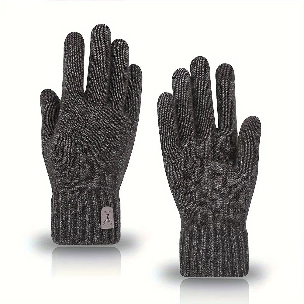Men's Winter Full Finger Wool Fleece Touch Screen Gloves