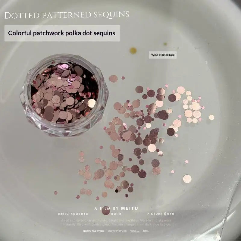 Round Dot Nail Sequins 1–3mm Glitter Flakes for DIY Nail Art