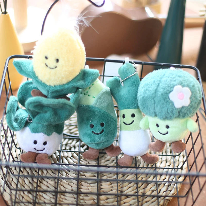 Vegetable Plush Toy Keychain – Cabbage Corn Broccoli Stuffed Doll