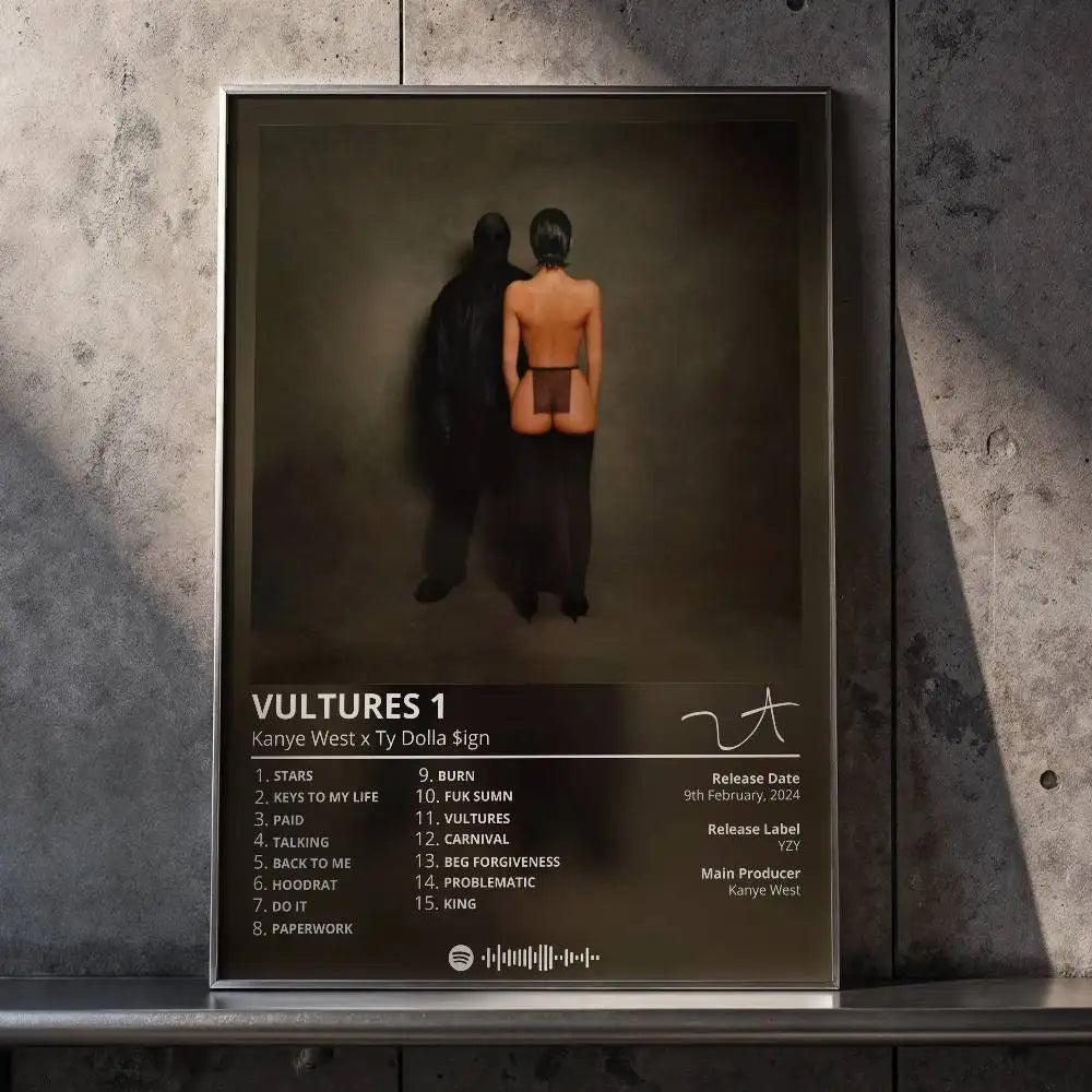 Kanye West Album Poster Self-Adhesive Waterproof Wall Sticker
