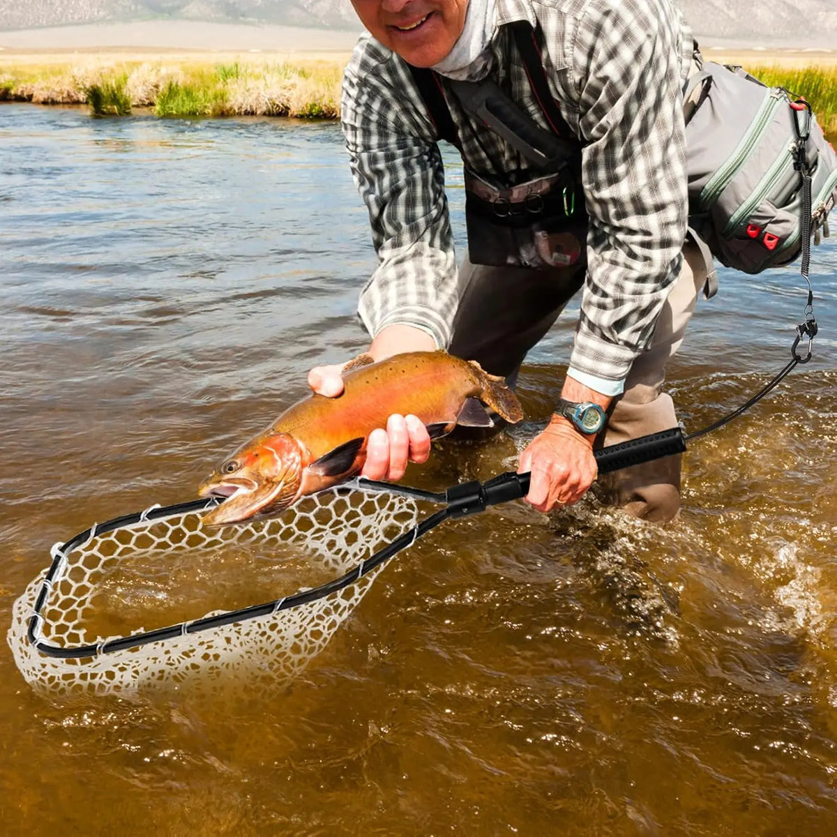 VIBE Folding Fly Fishing Landing Net – Bass & Trout