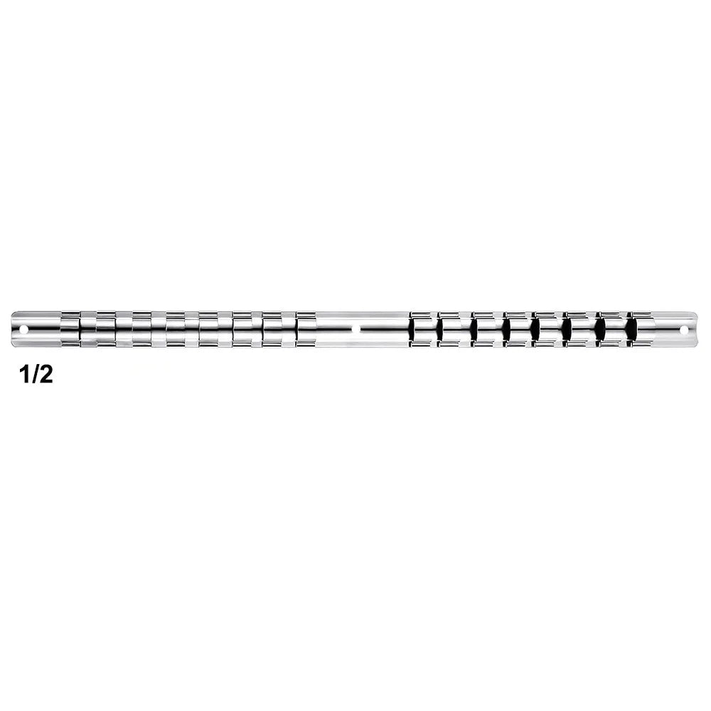 Stainless Steel Socket Storage Rack 16 Clips | 1/4 3/8 1/2"