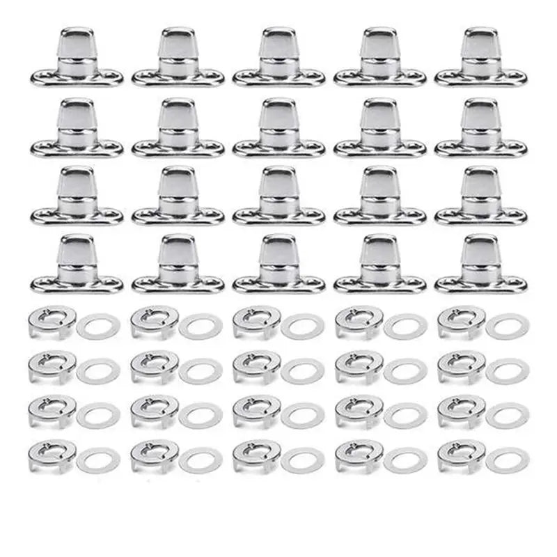 120-Set Marine Canvas Twist Lock Turn Button Fasteners – Zinc