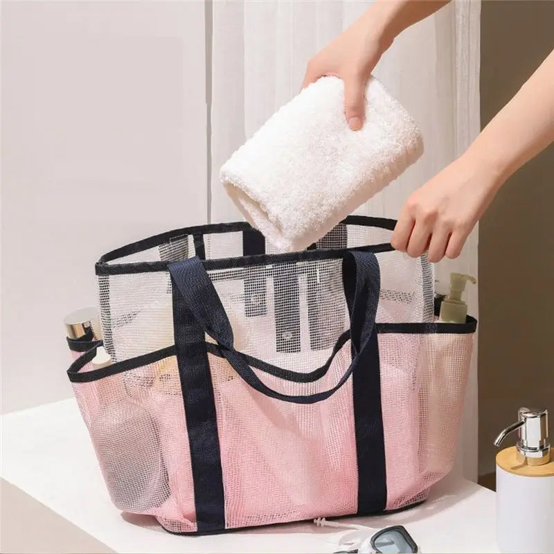 Foldable Mesh Beach Bag – Large Capacity Portable Tote