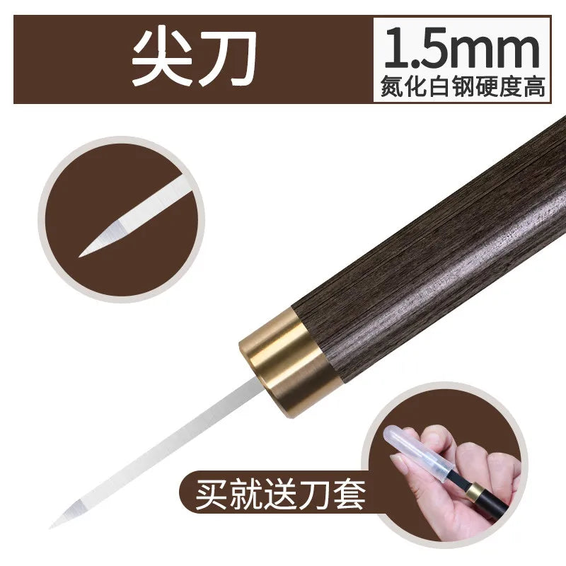 Wood Carving Knife Set – Olive Peach Pit DIY Craft Tool Kit