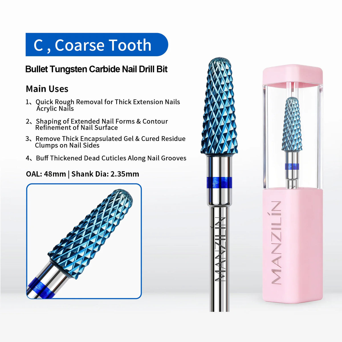 Tungsten Carbide Titanium Nail Drill Bit – Gel & Acrylic Remover