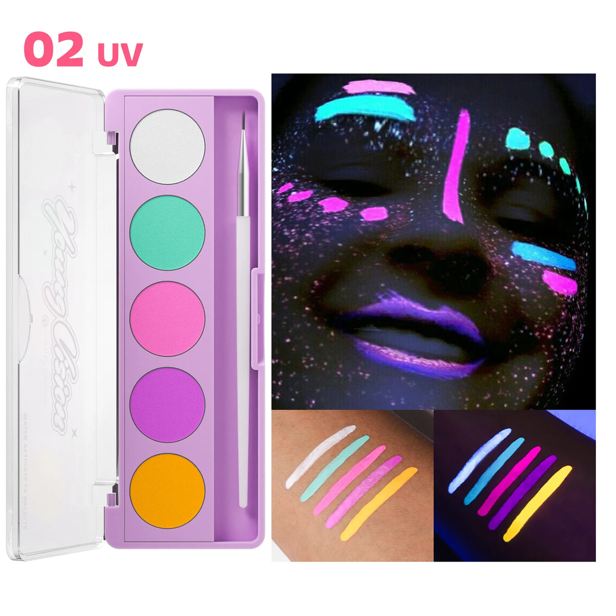 UV Neon Glow Face & Body Paint Set – 5 Fluorescent Colors