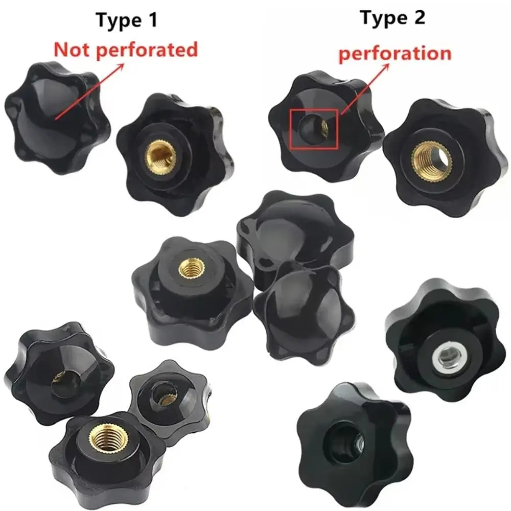 10Pcs Black Thumb Knob Nuts M4–M12 Hand Tighten Clamping Knob